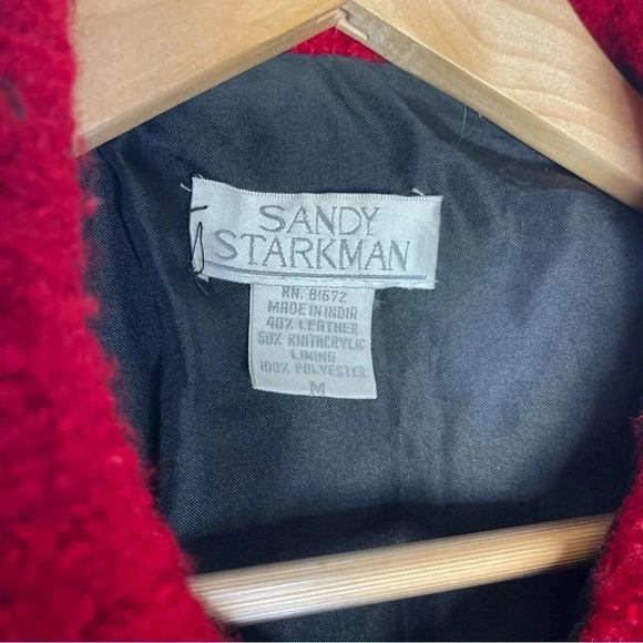 Sandy Starkman Vintage Button Heart Red Sweater Blazer Size Medium - Picture 2 of 8